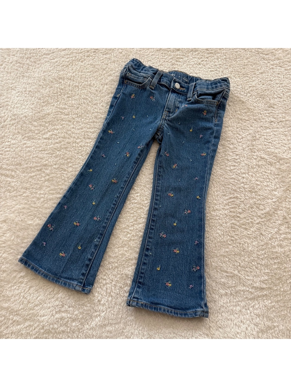 5t Embroidered Floral Flare Jeans